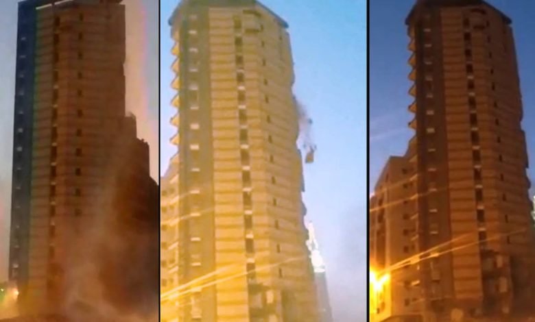 فيديو انهيار فندق في مكة